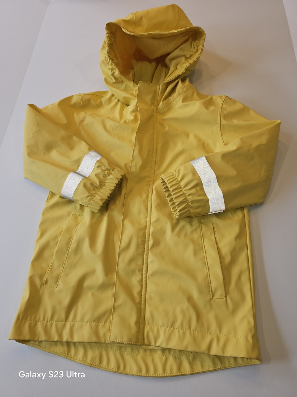 Cat & Jack Yellow Kids Hooded Raincoat with Reflective Cuffs